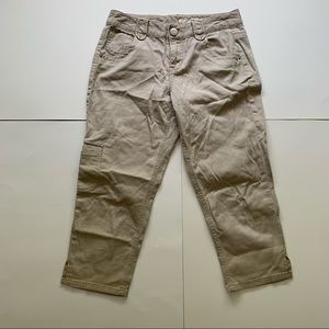 DKNY Khaki Cropped Cargo Pants with Pockets Size 2